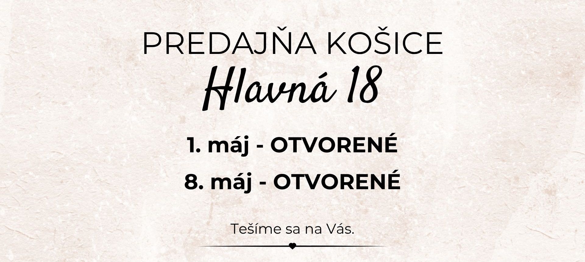 Otváracie hodiny- máj