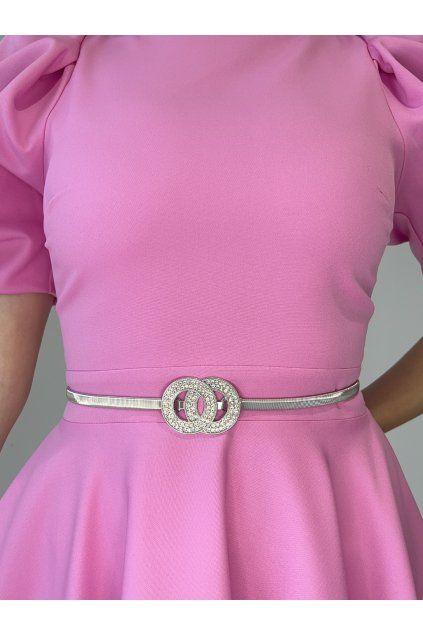 Strieborný kovový opasok