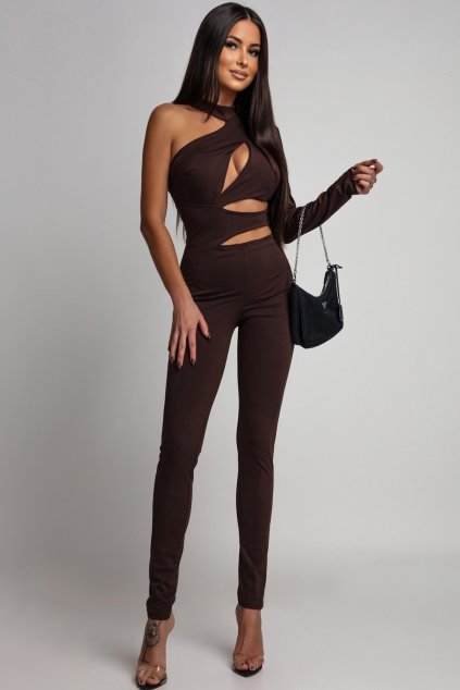 Hnedý overal s výrezmi