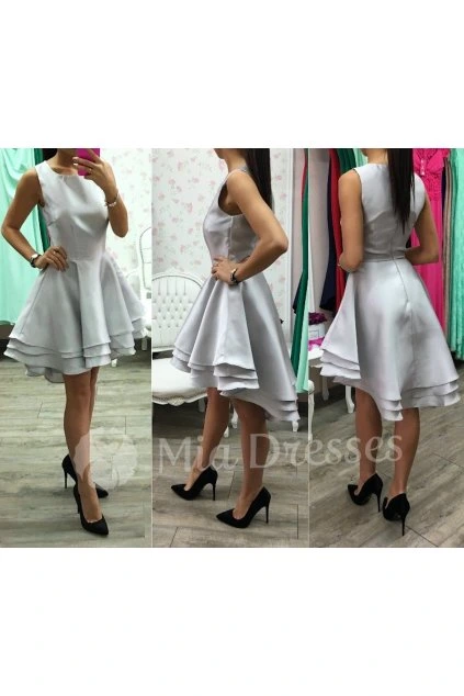 Strieborné spoločenské asymetrické šaty