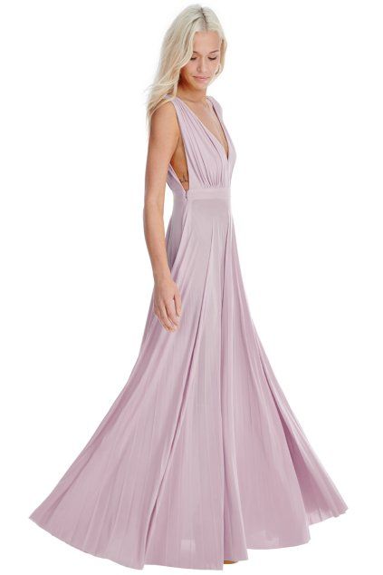 Staroružové spoločenské šaty s plisovanou sukňou