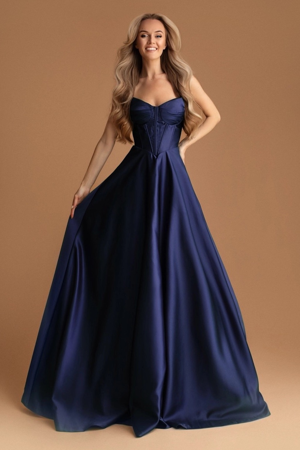 Eva & Lola Tmavomodré spoločenské šaty Veľkosť: M