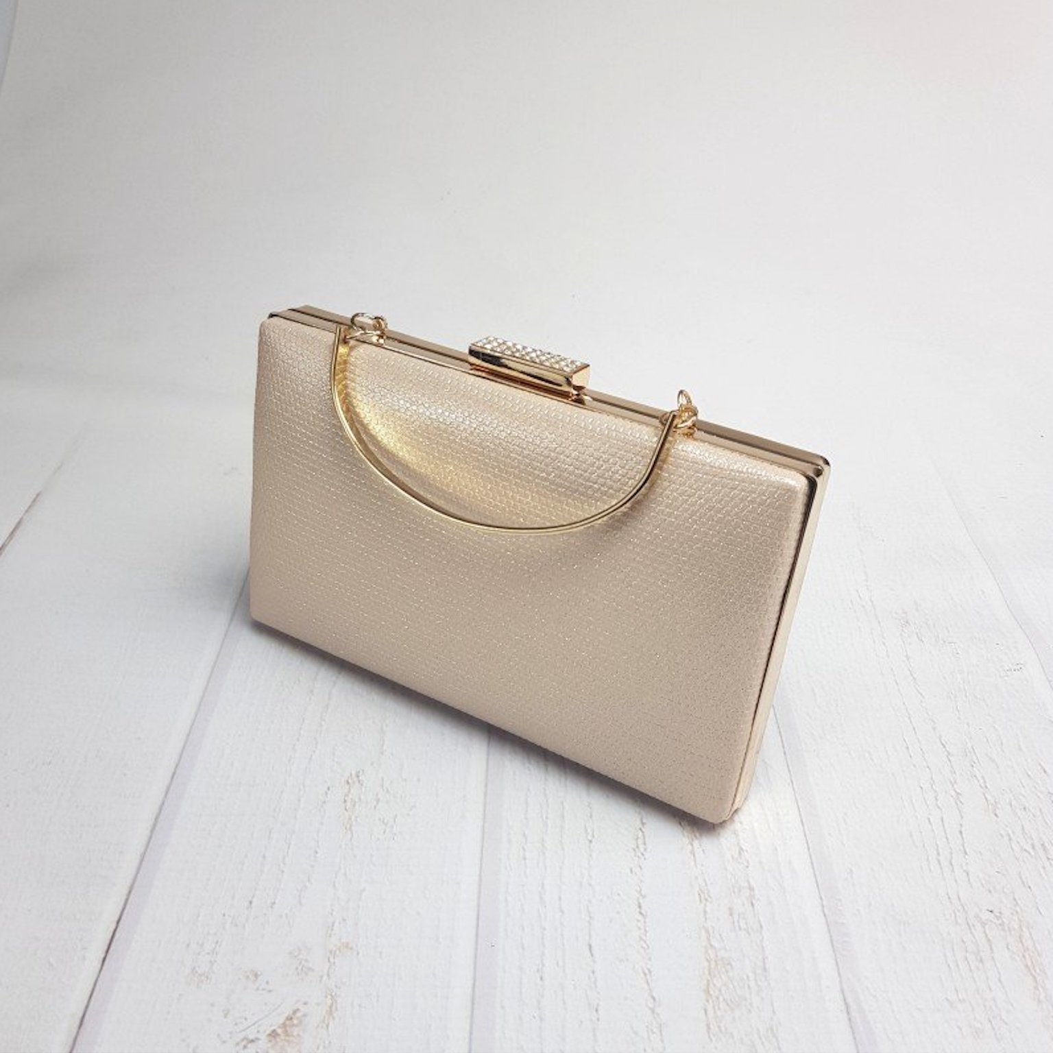 Šampanská trblietavá kabelka