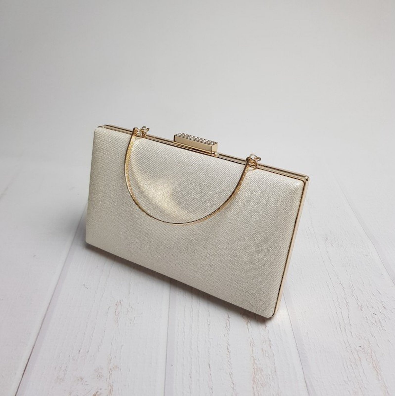 Krémová trblietavá kabelka