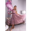 Ružové tylové midi šaty