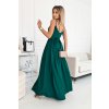 Smaragdové spoločenské šaty na ramienka