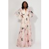 Ružové kvetinové šaty s voľnými rukávmi