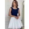 Modro-biele krátke šaty s tylovou sukňou