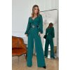 Smaragdový overal so šifónovými rukávmi
