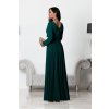 Zelené spoločenské šaty s rozparkom