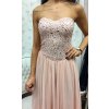 Púdrové spoločenské šaty s kamienkami