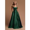 Smaragdové spoločenské šaty na ramienka
