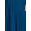Poškodený tovar - Petrolejové midi šaty so skladanou sukňou