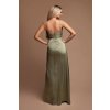 Poškodený tovar - Zelené saténové šaty na ramienka
