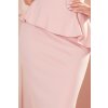Poškodený tovar - Ružové midi šaty s peplum volánikom