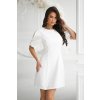 Biele krátke šaty s otvorenými rukávmi