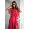 Červené spoločenské šaty s flitrami