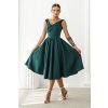 Smaragdové áčkové midi šaty