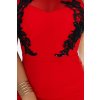 Poškodený tovar - Červené priliehavé šaty s čipkou