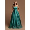 Poškodený tovar - Tyrkysové spoločenské šaty na ramienka