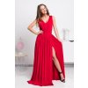 Poškodený tovar - Červené spoločenské šaty s rozparkom