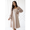 Béžové midi šaty so šifónovými rukávmi