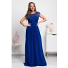Modré šifónové spoločenské šaty