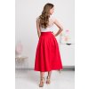 Červená áčková midi sukňa