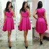 Cyklámenové krátke áčkové šaty