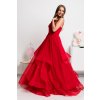 Červené spoločenské šaty s tylovou sukňou