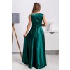 Smaragdové spoločenské šaty so štrasovým opaskom