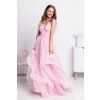 Ružové spoločenské šaty s tylovou sukňou