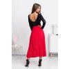 Červená plisovaná midi sukňa