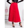 Červená plisovaná midi sukňa