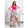 Kvetinová dlhá sukňa s rozparkom