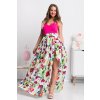 Kvetinová dlhá sukňa s rozparkom