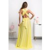 Žlté spoločenské šaty s viazaním