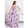 Ružové dlhé šaty s kvetinami