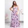 Ružové dlhé šaty s kvetinami