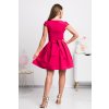 Malinové spoločenské mini šaty s áčkovou sukňou