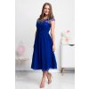 Modré šifónové midi šaty