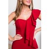 Červené mini šaty s volánikmi