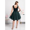 Smaragdové krátke šaty s viazaním na chrbte