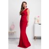 Červené dlhé spoločenské šaty s čipkou