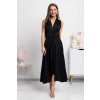 Čierne midi šaty s viazaním
