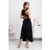 Čierne midi šaty s viazaním