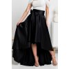 Čierna saténová asymetrická sukňa