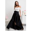 Čierna saténová asymetrická sukňa