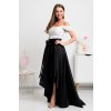 Čierna saténová asymetrická sukňa