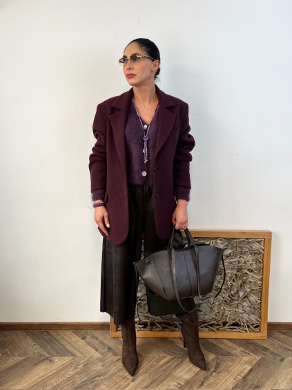 Vlnené bordové sako CHARLIE